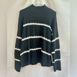 Nine West Women’s Black White Striped Sweater Size: XL NWOT